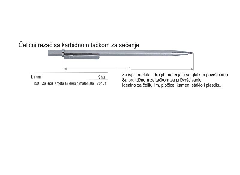 Čelični rezač sa karbidnom tačkom za sečenje