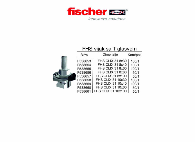 FHS vijak sa T glasvom
