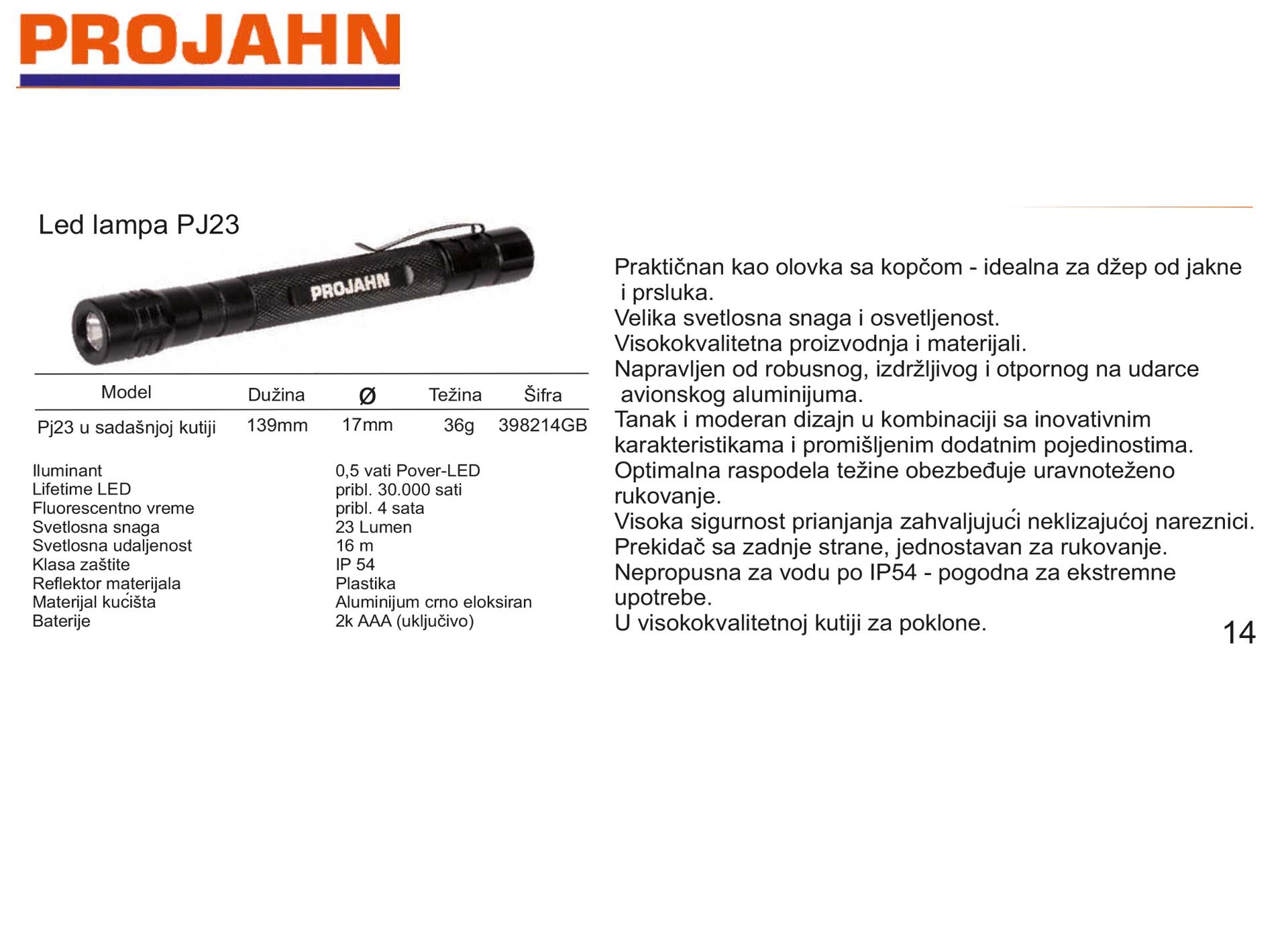 Led lampa PJ23