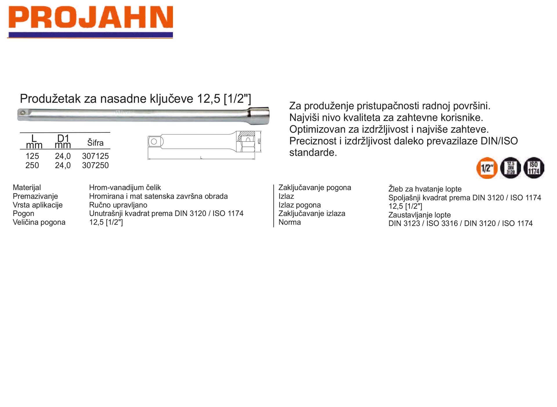 Produžetak za nasadne ključeve 12,5