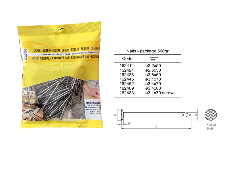Nails - package 500gr