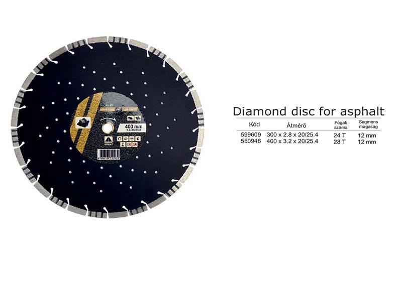 Diamond disc for asphalt