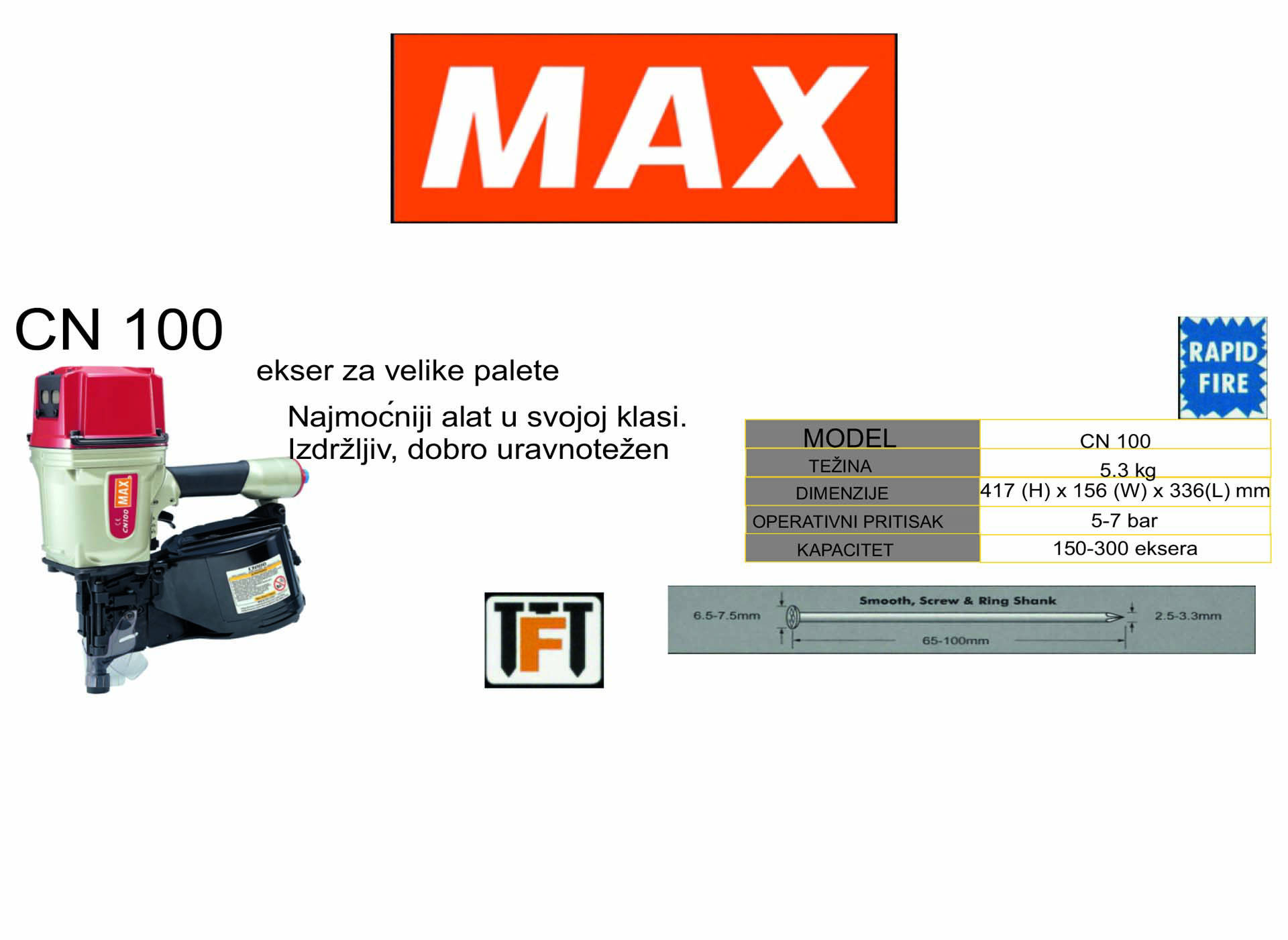 CN 100 ekser za velike palete