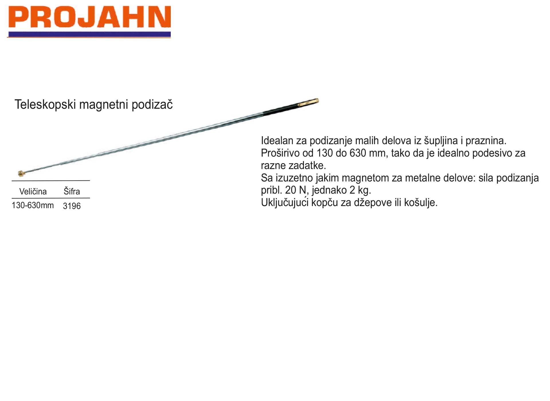 Teleskopski magnetni podizač