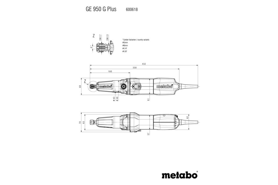 METABO GE 950 G Plus Čeona brusilica 600618000 - 3