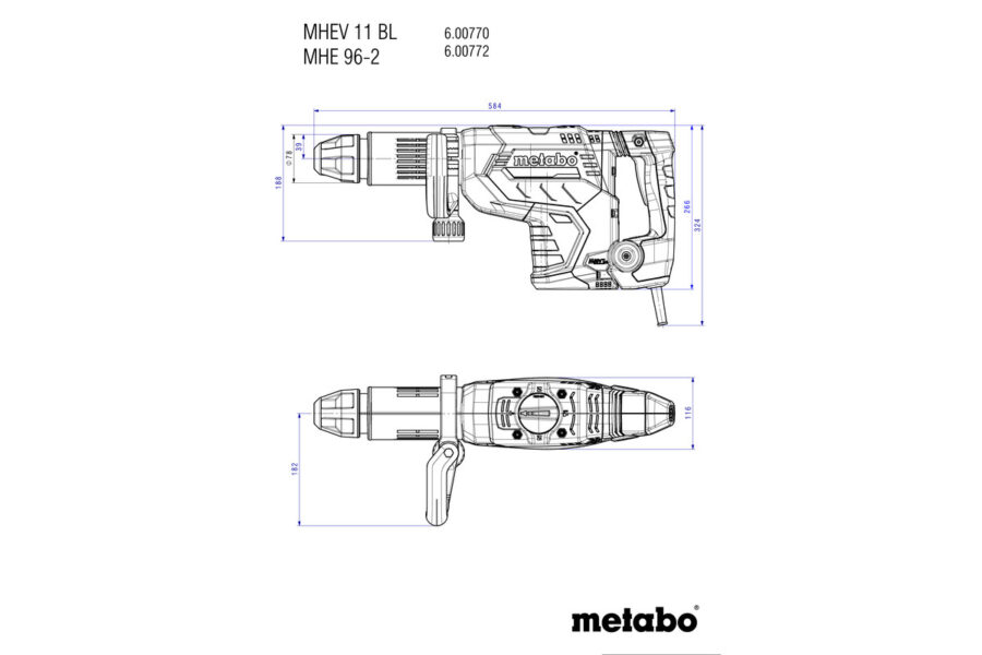 METABO MHEV 11 BL SDS-Max dleto(štemarica) 600770500 - 3