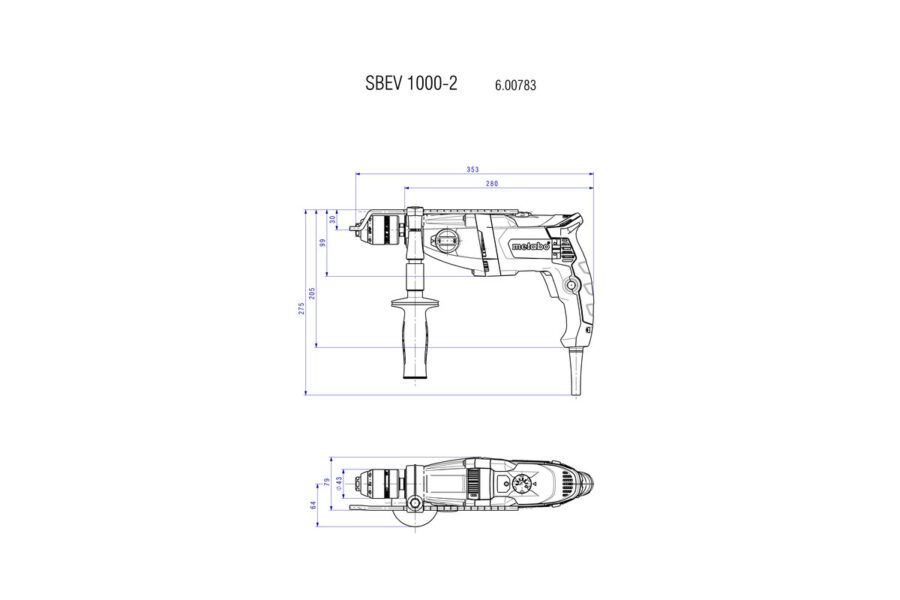 METABO SBEV 1000 -2 Vibraciona bušilica dvobrzinska 600783500 - 4