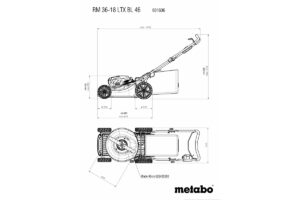 METABO RM 36-18 LTX BL 46 Aku.kosilica bez baterija i punjača 601606850 - 2