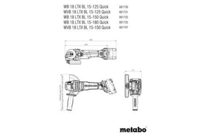 WVB 18 LTX BL 15-125 Quick (2×5.5Ah), aku.ugaona brusilica - 8