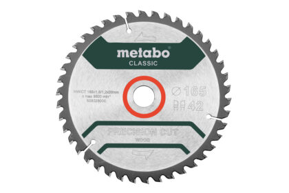 METABO "Precision Cut Wood - Classic" list testere, ø165x1.8x20 mm, Z42, WZ 5° 628026000 - 1