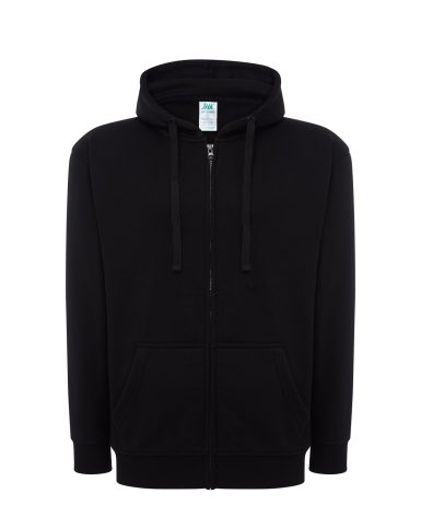 Duks s kapuljačom i zatvaračem, unisex, crna - 1