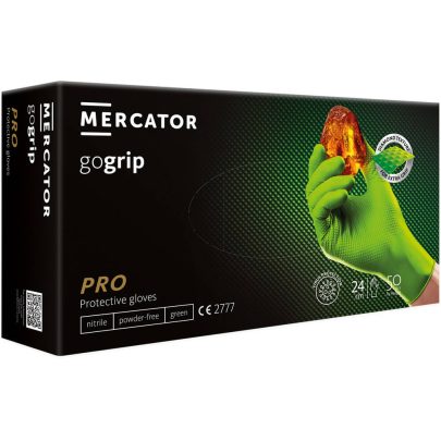 Jednokratne rukavice MERCATOR GOGRIP PRO zelene bez pudera - 1