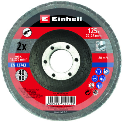 2-delni set lamelnih brusnih ploča Ø125mm (1xG40, 1xG80), Pribor za brusilice - 2
