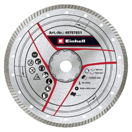 EINHELL Dijamantna rezna ploča 250x25,4 Turbo (brzina 80 m/s), Pribor za rezače granita i pločica 49797851 - 1