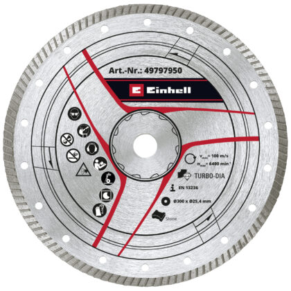 EINHELL Dijamantna rezna ploča 300x25,4 Turbo(brzina 80 m/s), Pribor za rezače granita i pločica 49797950 - 1