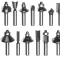 Set glodalica 8 mm 15 kom u drvenoj kutiji, Pribor za glodalice TC-RO 1155, TE-RO 1255 - 1