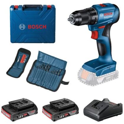 BOSCH Profesionalni set: Akumulatorska vibraciona bušilica/odvrtač GSR 185-LI + 2 x 2,0 Ah akumulatora+ 23-delni set dodatnog pribora u koferu 0615990N25 - 1
