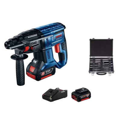 Profesionalni set: Akumulatorski elektro-pneumatski čekić za bušenje GBH 180-LI + 11-delni set burgija SDS plus + 2 x akumulator GBA 18V 4.0Ah u kartonu - 1