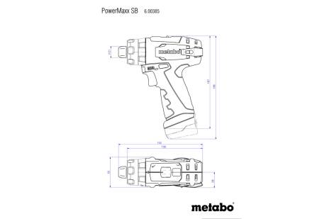 METABO PowerMaxx SB Basic (12/2x2.0Ah Li-Power) Aku.vibraciona bušilica zavrtač 600385500 - 2