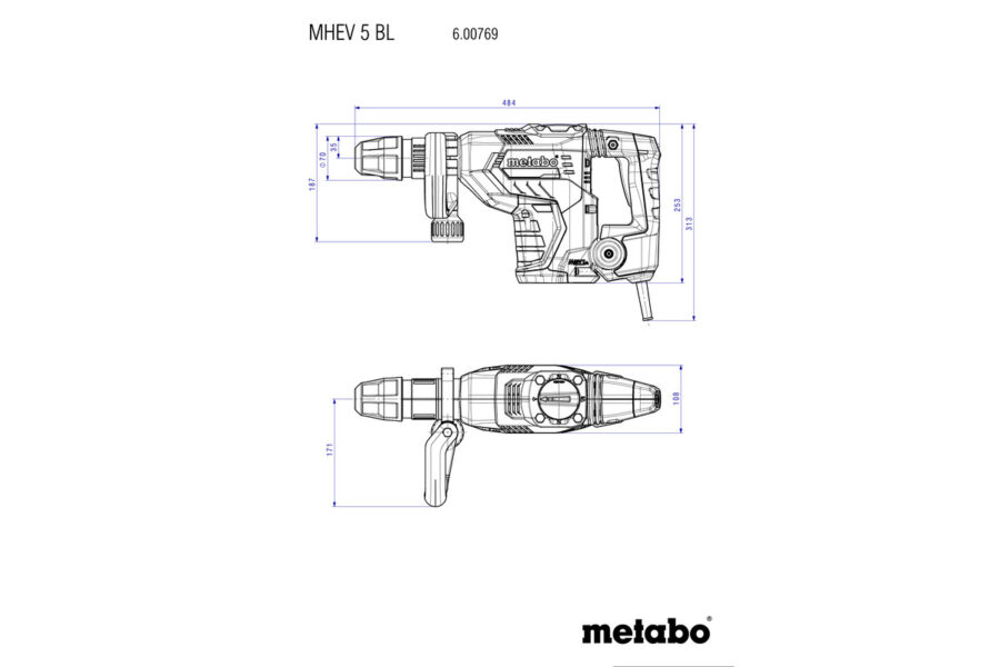 METABO MHEV 5 BL SDS-Max dleto(štemarica) 600769500 - 3