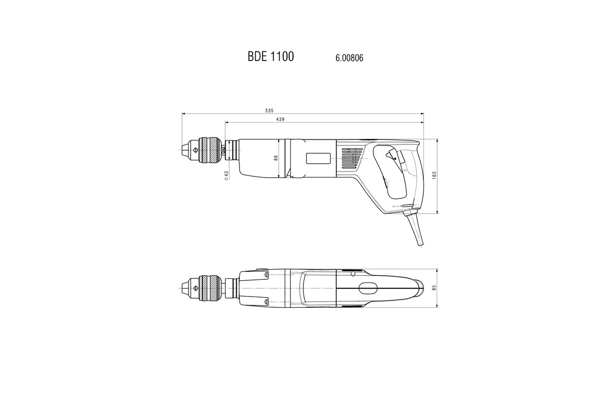METABO BDE 1100 R+L Bušilica dvobrzinska 600806000 - 3