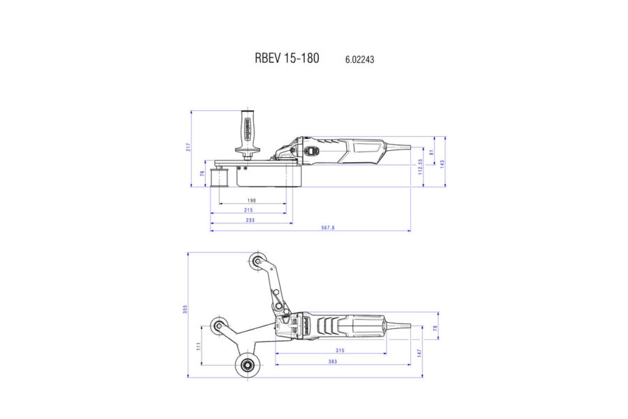 METABO RBE 15-180 Set Tračna brusilica/šlajferica sa priborom u koferu 602243500 - 2