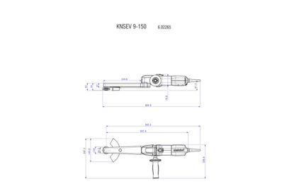 KNSE 9-150 Set, el.ugaona brusilica sa produzenim vratom i priborom u koferu - 2