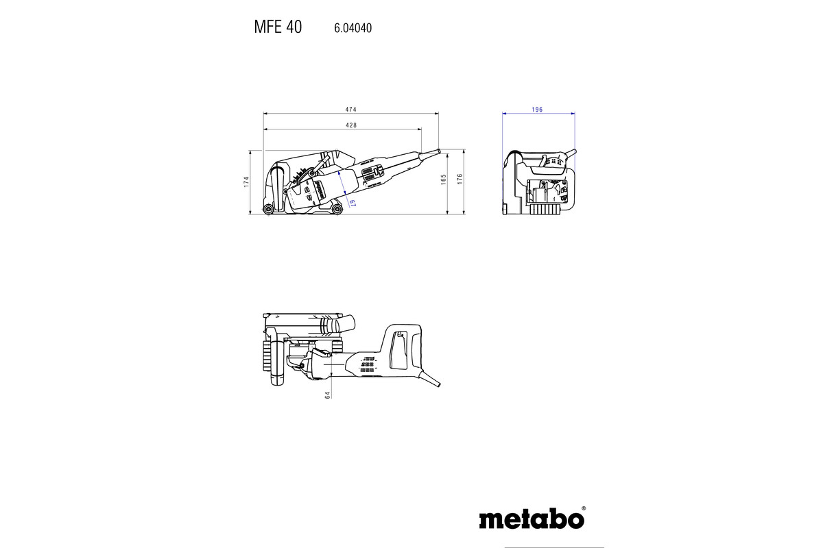 METABO MFE 40 Šlicerica 1900W/ø125mm 604040500 - 10