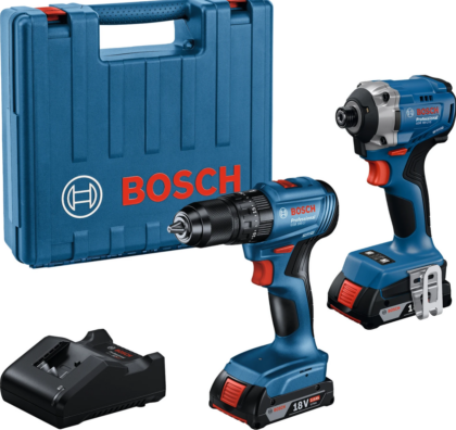BOSCH Kombinovani komplet: Akumulatorski udarni odvrtač GDR 18V-215 + Akumulatorska vibraciona bušilica/odvrtač GSB 185-LI 06019N2024 - 1