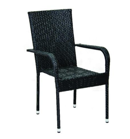 GREEN BAY Bay stolica od ratana - crna 060349 - 1