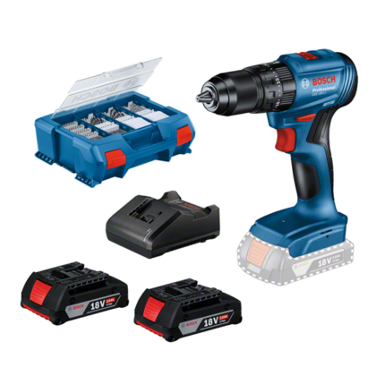 BOSCH Profesionalni set: Akumulatorska vibraciona bušilica/odvrtač GSB 185-LI + 2 x 2,0 Ah akumulatora + set pribora od 82 kom. u koferu 0615990N2P - 1