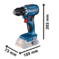 Komplet od 3 alata od 18 V: GSR 18V-45 + GBH 18V-22 + GWS 18V-8 + GBA 2.0 Ah + GBA 4.0 Ah + GAL 18V-40 + torba - 7