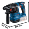 Komplet od 2 alata od 18 V: GSR 18V-45 + GBH 18V-22 + 45-delni set bitova odvrtača + 3-delni SDS plus-5 set hamer burgija + 2 x GBA 18V 4.0 Ah + GAL 18V-40 sve u kartonu - 7