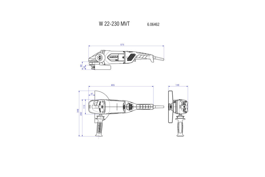 METABO W 22-230 MVT Ugaona brusilica 606462000 - 2