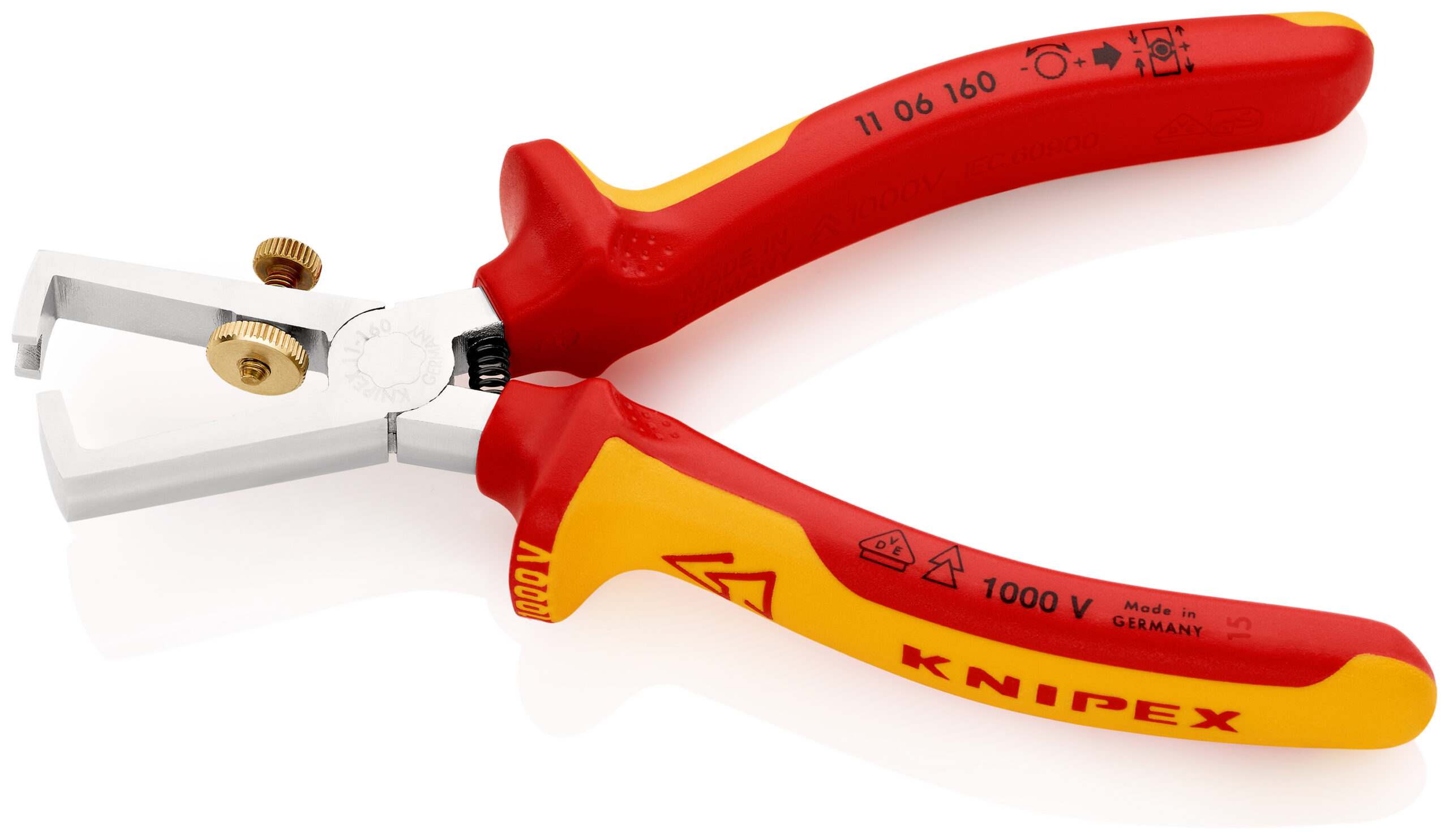 KNIPEX Klešta za skidanje izolacije 1000V VDE izolovana hromirana 160mm 11 06 160 - 3