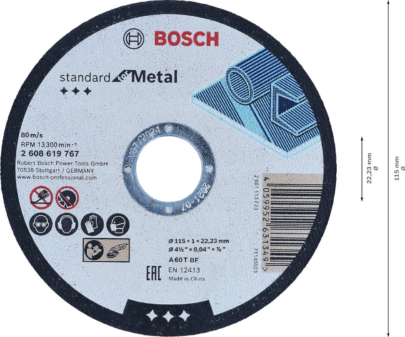 Standard for Metal A 60 T BF, 115×22,23×1,0mm - 1
