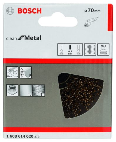 Clean for Metal lončaste četke sa talasastom žicom i navojem M14 za ugaone brusilice, obložena mesingom - 2