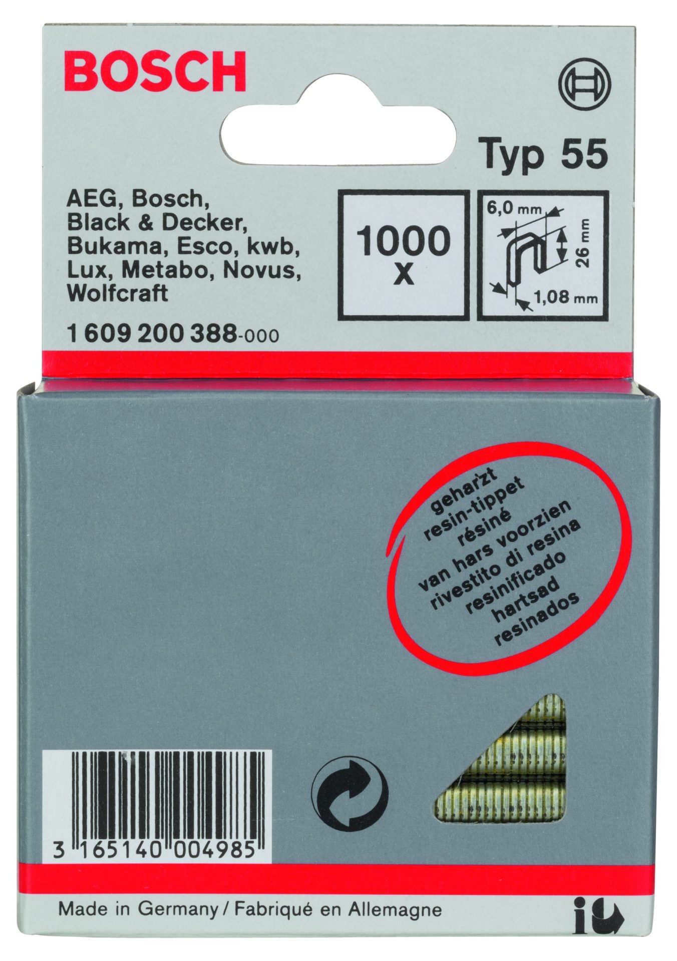BOSCH Klamarica sa uskom krunom, presvučena smolom, tip 55 1609200388 - 2