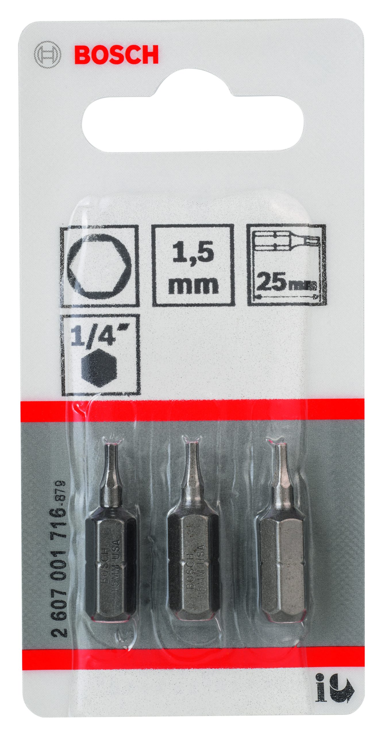 BOSCH Extra Hard burgije za odvrtače, šestostrane 2607001716 - 2