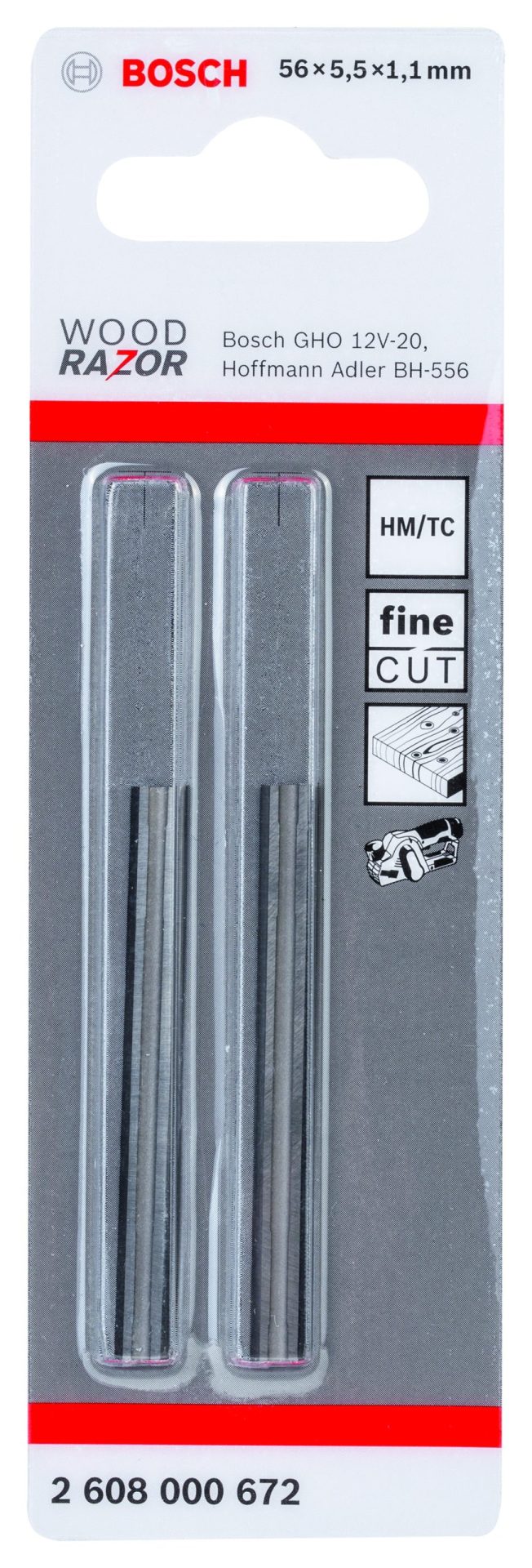 BOSCH Karbidni obrtni noževi za rende, 56 mm 2608000672 - 2