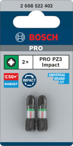 PRO Pozidriv Impact nastavak, PZ3, 25 mm, 2 kom. - 2