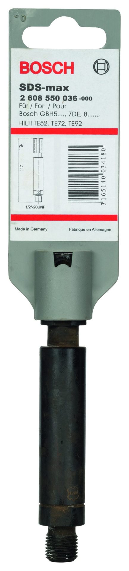 BOSCH SDS max držač za steznu glavu čekića za bušenje 1/2-inča-20 UNF 2608550036 - 2