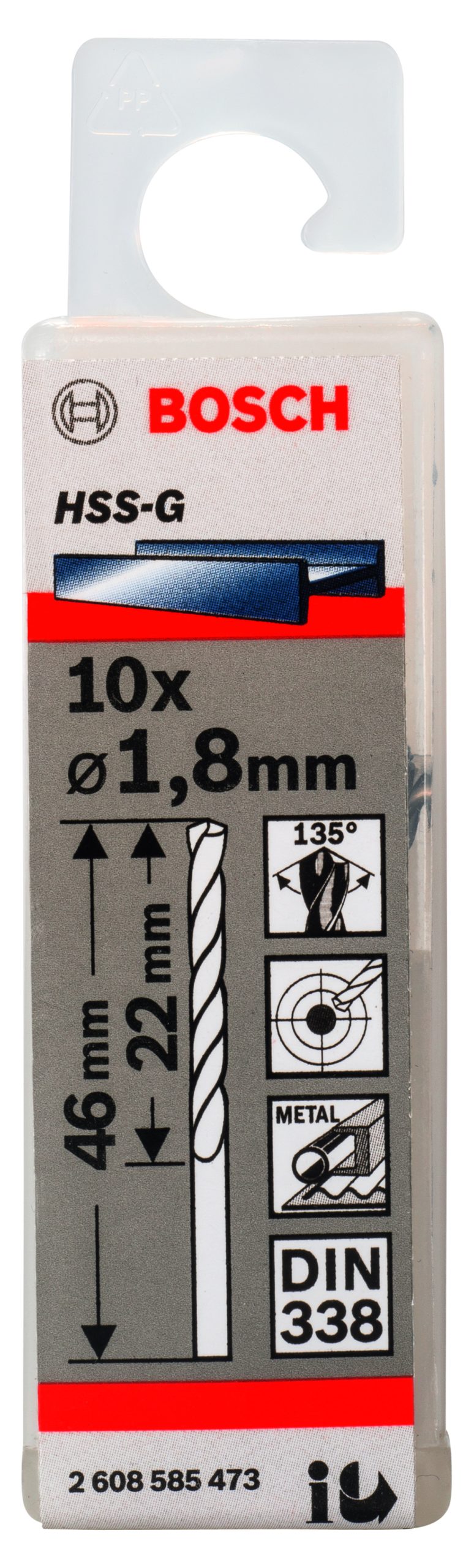 BOSCH Burgije za metal HSS-G, DIN 338 2608585473 - 2