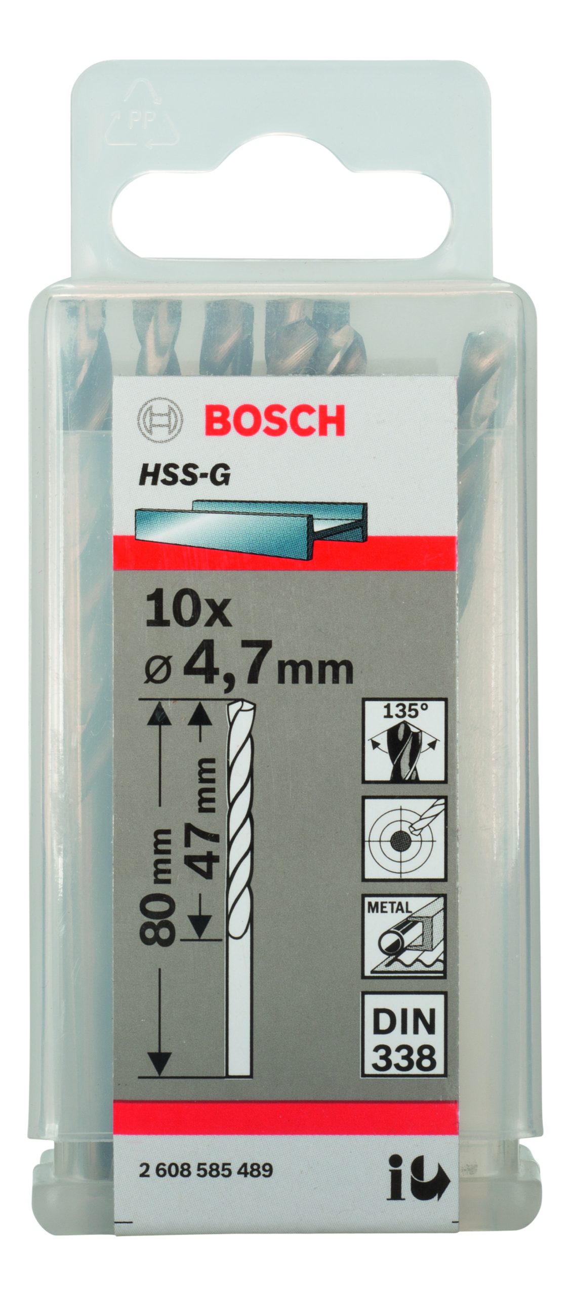 BOSCH Burgije za metal HSS-G, DIN 338 2608585489 - 2
