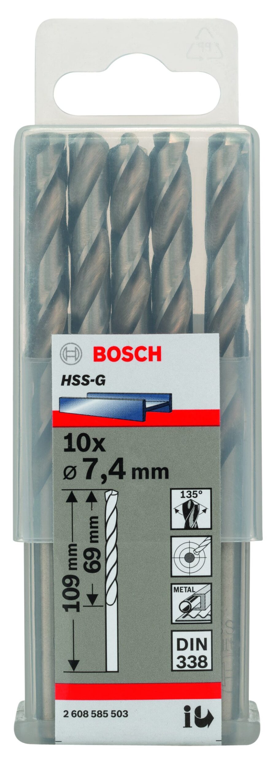 BOSCH Burgije za metal HSS-G, DIN 338 2608585503 - 2