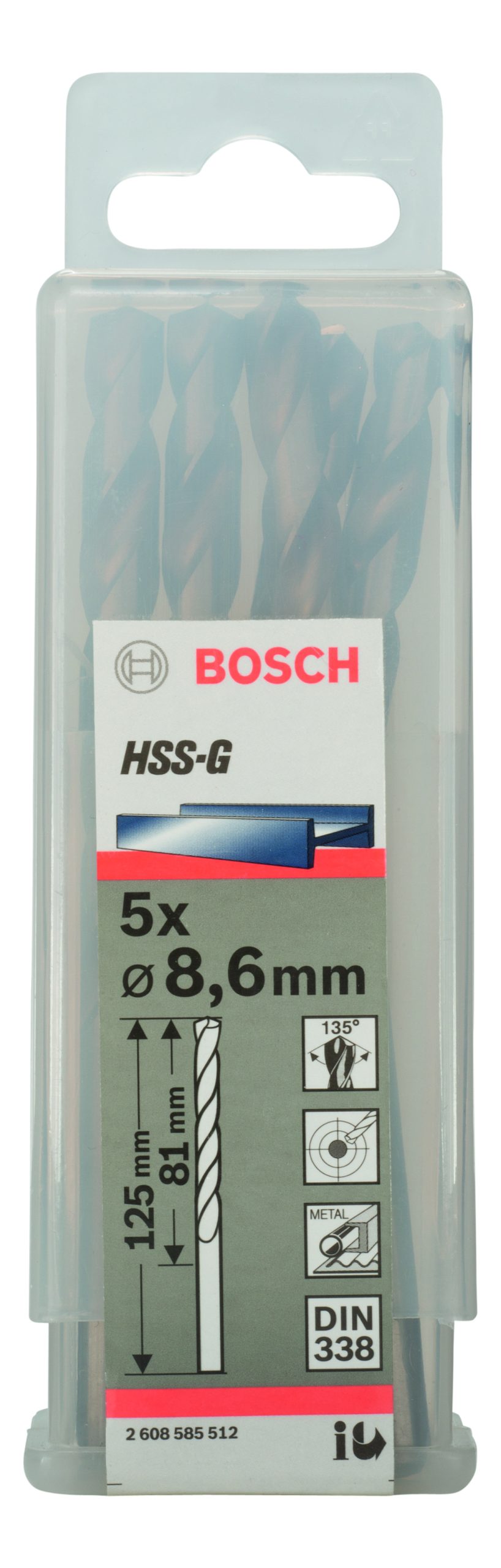 BOSCH Burgije za metal HSS-G, DIN 338 2608585512 - 2