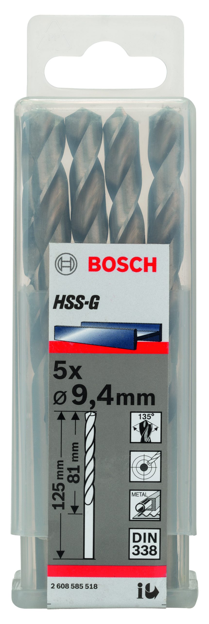 BOSCH Burgije za metal HSS-G, DIN 338 2608585518 - 2
