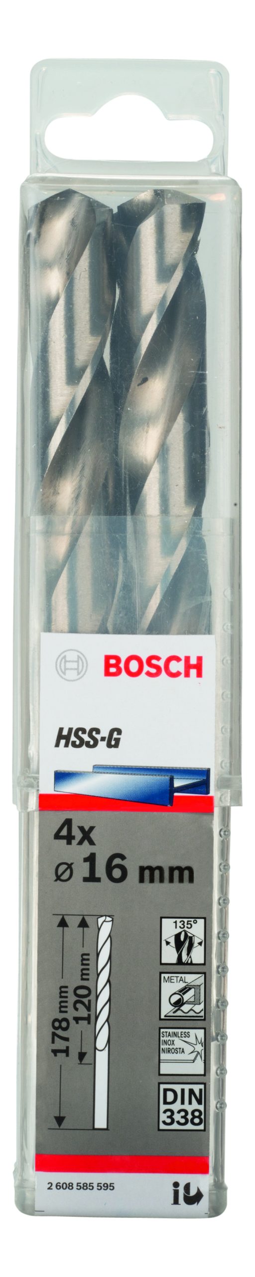 BOSCH Burgije za metal HSS-G, DIN 338 2608585595 - 2