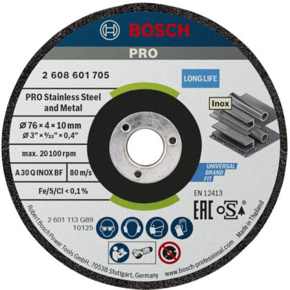BOSCH PRO Stainless Steel and Metal brusni disk, 76×4×10 mm 2608601705 - 1