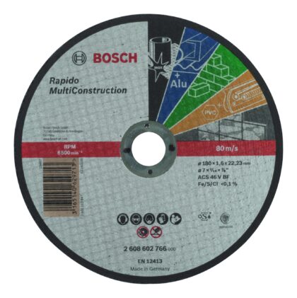 BOSCH MultiConstruction Rapido rezne ploče sa ravnim centrom, otvorom od 22,23 mm za velike ugaone brusilice 2608602766 - 1